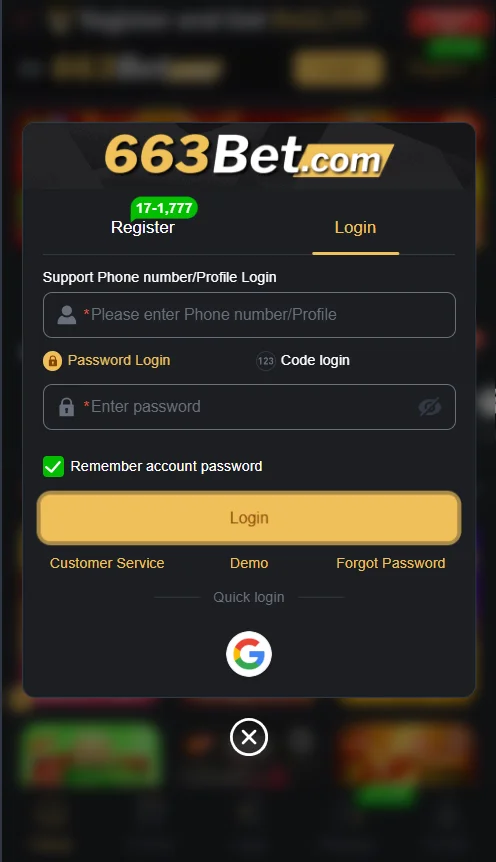663BET login